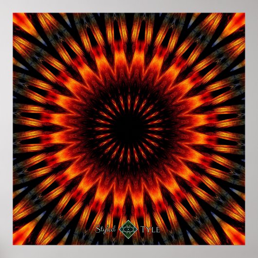 Sonnenuntergang-Mandala Poster (Vorne)