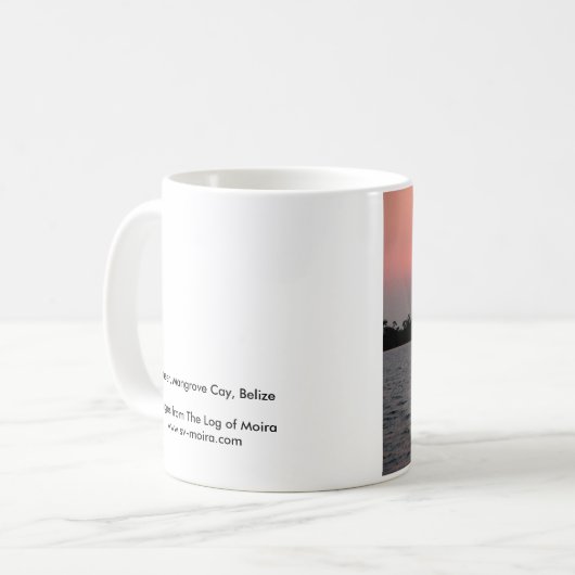Sonnenuntergang, MangroveCay, Belize Kaffeetasse (Vorderseite Links)