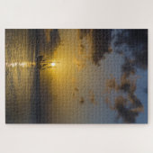 Sonnenuntergang, Meer, Boot Puzzle (Horizontal)