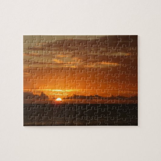 Sonnenuntergang Meer I tropische farbenfrohe Seenl Puzzle (Horizontal)