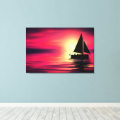 Sonnenuntergang, Meer, Segelboot-39186 Leinwanddruck (Insitu (Holzboden))