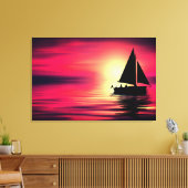 Sonnenuntergang, Meer, Segelboot-39186 Leinwanddruck (Insitu (Wohnzimmer))