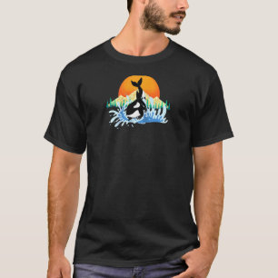 Sonnenuntergang Meereswellen Ozean Tier   Schwertw T-Shirt
