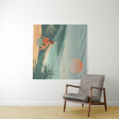 Sonnenuntergang - Minimalistische Küstenansicht Wandteppich (Beispiel (Horizontal))