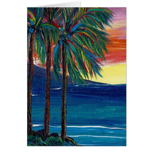 Sonnenuntergang mit 3 Palmen (Vorne)