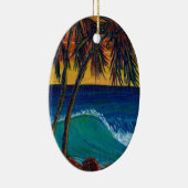 Sonnenuntergang mit 3 Palmen Keramikornament (Rechts)