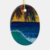 Sonnenuntergang mit 3 Palmen Keramikornament (Hinten)