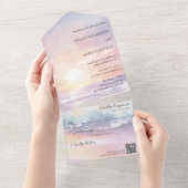 Sonnenuntergang mit Aquarell - Einladung zur Hochz (Abreißen)