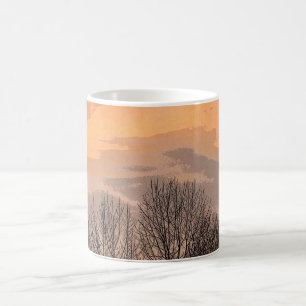 Sonnenuntergang mit Bare Trees Kaffeetasse