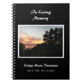 Sonnenuntergang mit Baum-Gedenkbuch oder Begräbnis Notizblock (Vorderseite)