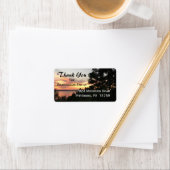 Sonnenuntergang mit Baumbestand Beileid Danke Labe Adressaufkleber (Insitu)