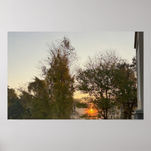 Sonnenuntergang mit Baumposter Poster