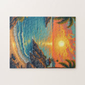Sonnenuntergang mit Blick auf das Meer Puzzle (Horizontal)