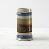 Sonnenuntergang mit Brandung in Kroatien     Bierglas (Mittel)