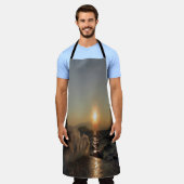 Sonnenuntergang mit Brandung in Kroatien Schürze (Getragen)