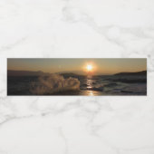 Sonnenuntergang mit Brandung in Kroatien Wasserflaschenetikett (Einzelnes Label)