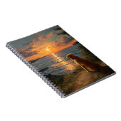 Sonnenuntergang mit Golden Retriever Notebook Notizblock (Rechte Seite)