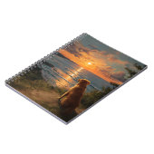 Sonnenuntergang mit Golden Retriever Notebook Notizblock (Linke Seite)