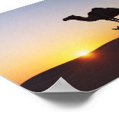 Sonnenuntergang mit Kamel und Fennek Poster (Ecke)