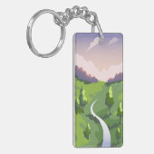 Sonnenuntergang mit laufender Wolke Schlüsselanhänger (Vorderseite links)