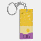 Sonnenuntergang mit Lila Hügeln Schlüsselanhänger (Vorderseite links)