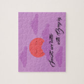 Sonnenuntergang mit Lila Wolken Puzzle (Vertikal)