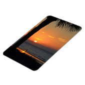 Sonnenuntergang mit Palm Tree Silhouette Beach Sze Magnet (Linke Seite)