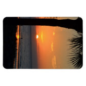 Sonnenuntergang mit Palm Tree Silhouette Beach Sze Magnet (Horizontal)