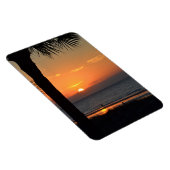 Sonnenuntergang mit Palm Tree Silhouette Beach Sze Magnet (Rechte Seite)