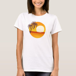 Sonnenuntergang mit Palm Tree Tee Shirt