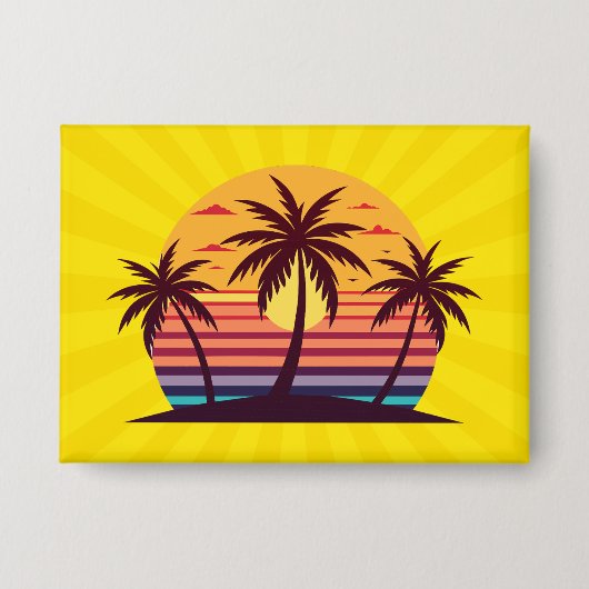 Sonnenuntergang mit Palmbaumen Vector-98801 Button (Vorderseite)