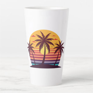 Sonnenuntergang mit Palmbaumen Vector-98801 Milchtasse