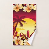 Sonnenuntergang mit Palmen Badhandtuch Set (Handtuch)