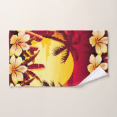 Sonnenuntergang mit Palmen Badhandtuch Set (Handtuch)