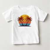 Sonnenuntergang mit Palmen Trees Vector-98802 Baby T-shirt (Vorderseite)
