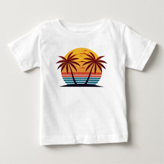 Sonnenuntergang mit Palmen Trees Vector-98802 Baby T-shirt (Vorderseite)