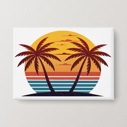 Sonnenuntergang mit Palmen Trees Vector-98802 Button (Vorderseite)