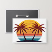 Sonnenuntergang mit Palmen Trees Vector-98802 Button (Vorderseite/Rückseite)