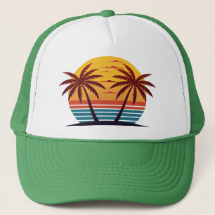 Sonnenuntergang mit Palmen Trees Vector-98802 Truckerkappe