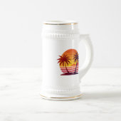 Sonnenuntergang mit Palmen Trees Vector-98803 Bierglas (VorderseiteRechts)