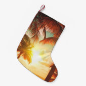 Sonnenuntergang mit Palmen und schönem Himmel Kleiner Weihnachtsstrumpf (Vorderansicht (hängend))