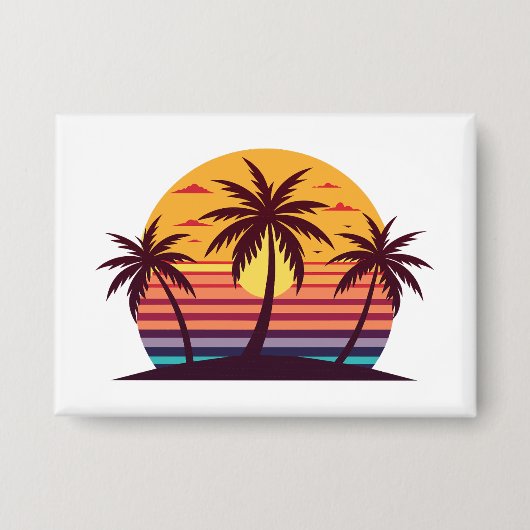 Sonnenuntergang mit Palmen Vektor Button (Vorderseite)