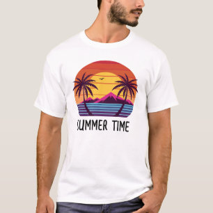 Sonnenuntergang mit Palmen Vektor T-Shirt