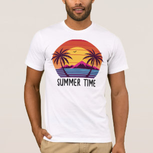 Sonnenuntergang mit Palmen Vektor T-Shirt