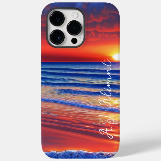 Sonnenuntergang mit Personalisiertem Namen Case-Mate iPhone Hülle (Rückseite)
