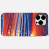 Sonnenuntergang mit Personalisiertem Namen Case-Mate iPhone Hülle (Rückseite (Horizontal))