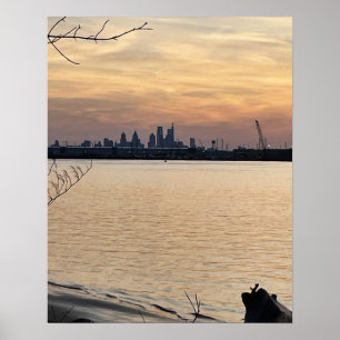 Sonnenuntergang mit Philadelphia-Poster Poster