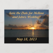 Sonnenuntergang mit Sailboote Postkarte (Vorderseite)