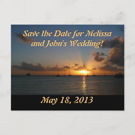 Sonnenuntergang mit Sailboote Postkarte (Vorderseite)