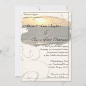 Sonnenuntergang mit Schnörkeln Einladung Hochzeit (Vorderseite)